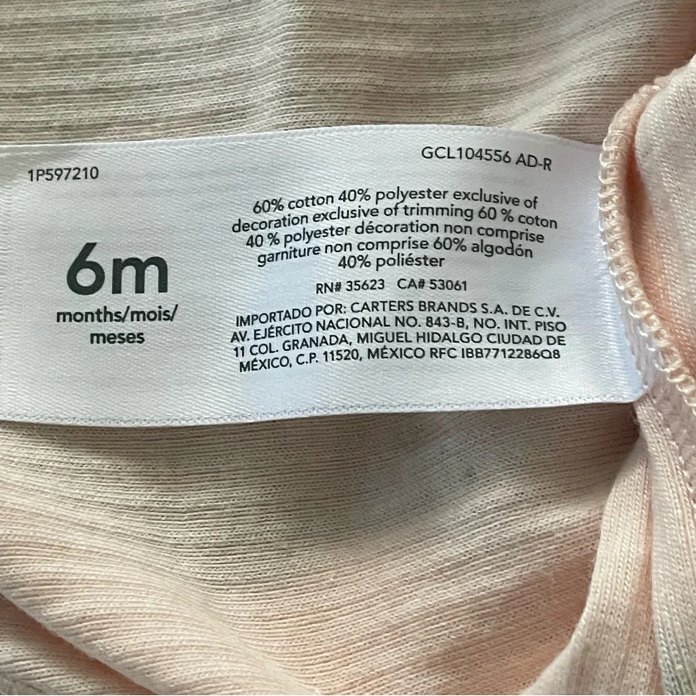 NWT Carter's Light Pink 2 Pieces 6 M Baby Outfit Butterfly / Dragonfly Accents